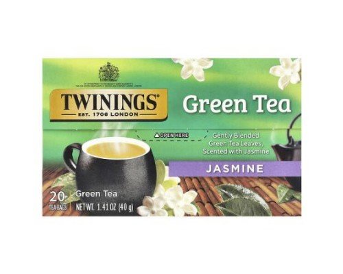 Twinings, Green Tea, Jasmine, 20 Tea Bags, 1.41 oz (40 g)