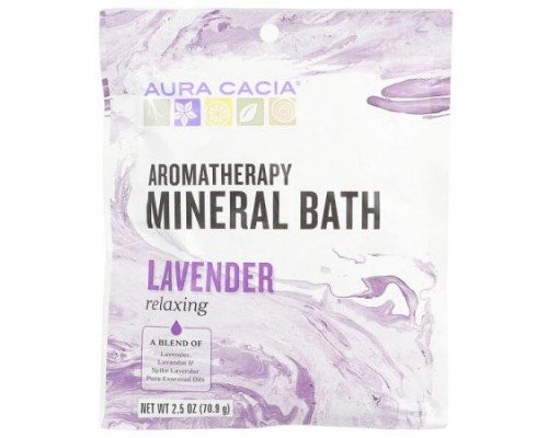 Aura Cacia, Aromatherapy Mineral Bath, Lavender, 2.5 oz (70.9 g)