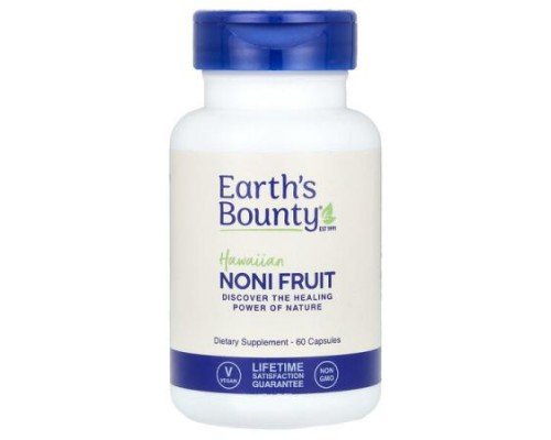 Earth's Bounty, Hawaiian Noni Fruit, 60 Capsules (500 mg per Capsule)