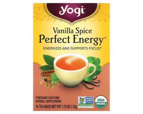 Yogi Tea, Perfect Energy, Vanilla Spice, 16 Tea Bags, 1.12 oz (32 g)