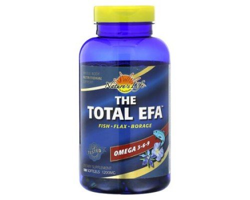 Nature's Life, The Total EFA, Omega 3-6-9, 1,200 mg, 180 Softgels