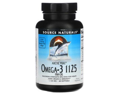 Source Naturals, Arctic Pure, Omega-3 Fish Oil, 1,125 mg, 60 Softgels
