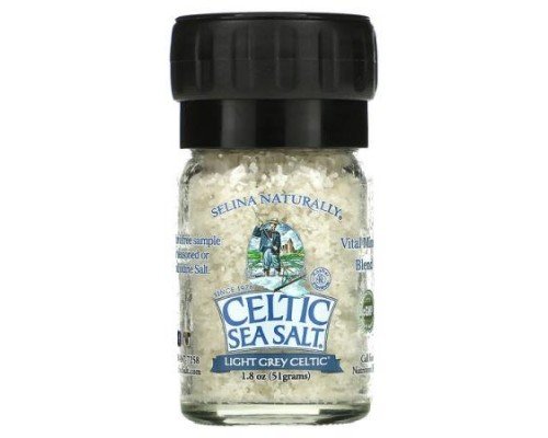 Celtic Sea Salt, Light Grey Celtic, Vital Mineral Blend, Mini Salt Grinder, 1.8 oz (51 g)