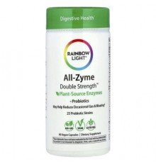 Rainbow Light, All-Zyme Double Strength™, Plant Source Enzymes +Probiotics, 90 Vegan Capsules