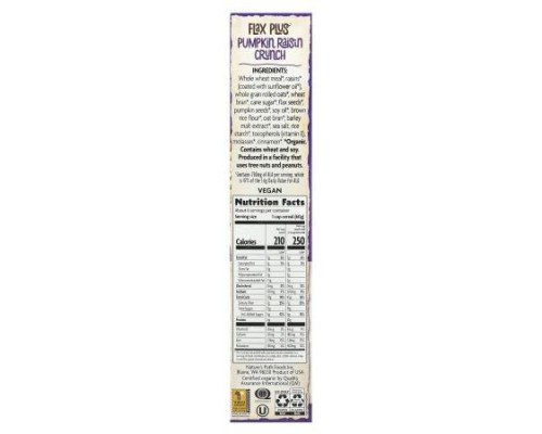 Nature's Path, Organic, Flax Plus Cereal, Pumpkin Raisin Crunch, 12.3 oz (350 g)