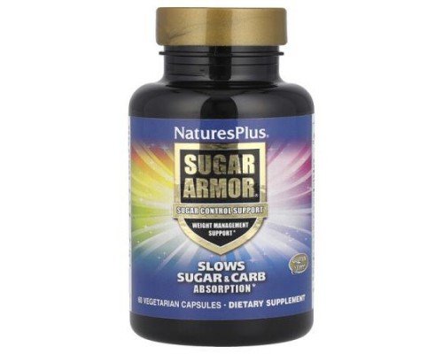 NaturesPlus, Sugar Armor®, Sugar Control Support, 60 Vegetarian Capsules