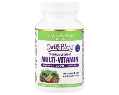 Paradise Herbs, Earth's Blend ®, One Daily Superfood Multi-Vitamin, No Iron, 60 Vegetarian Capsules