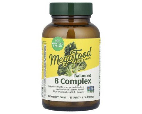 MegaFood, Balanced B Complex, 30 Tablets