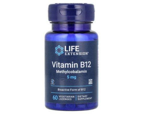 Life Extension, Vitamin B12 Methylcobalamin, 5 mg, 60 Vegetarian Lozenges