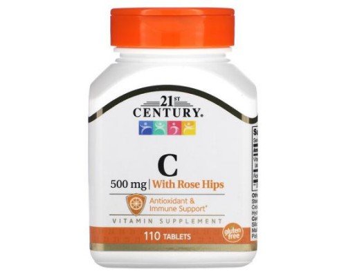 21st Century, Vitamin C with Rose Hips, 500 mg, 110 Tablets