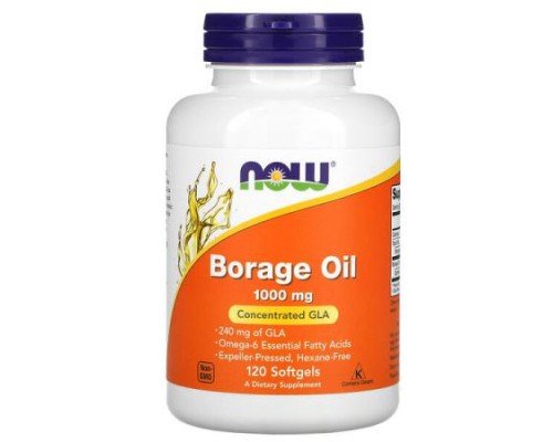 NOW Foods, Borage Oil, Concentration GLA , 1,000 mg, 120 Softgels