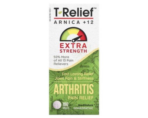 MediNatura, T-Relief™, Arnica +12, Arthritis Pain Relief, Extra Strength, 100 Tablets