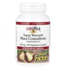 Natural Factors, Maca Rich®, Maca Concentrate With Korean Ginseng, Super Strength, 90 Vegetarian Capsules