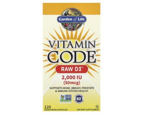 Garden of Life, Vitamin Code®, RAW D3™, 120 Vegetarian Capsules