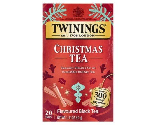 Twinings, Flavored Black Tea, Christmas Tea, 20 Tea Bags, 1.41 oz (40 g)