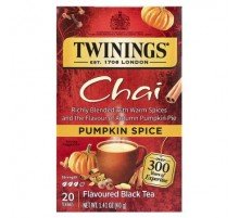 Twinings, Flavored Black Tea, Chai, Pumpkin Spice, 20 Tea Bags, 1.41 oz (40 g)