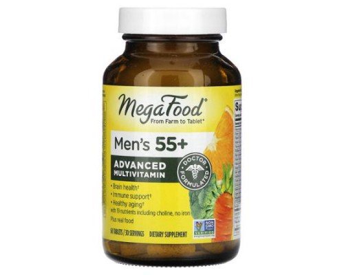 MegaFood, Men's 55+, Advanced Multivitamin, 60 Tablets