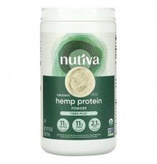 Nutiva, Organic Hemp Protein Powder, Fiber Plus, 1 lb (454 g)
