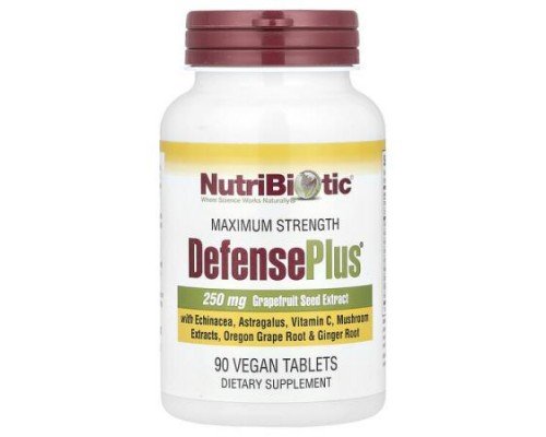 NutriBiotic, DefensePlus®, Maximum Strength, 90 Vegan Tablets