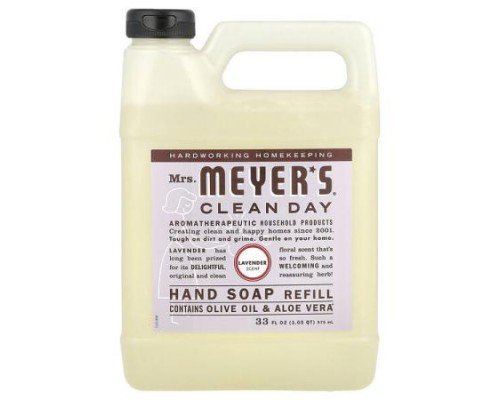 Mrs. Meyers Clean Day, Hand Soap Refill, Lavender, 33 fl oz (975 ml)