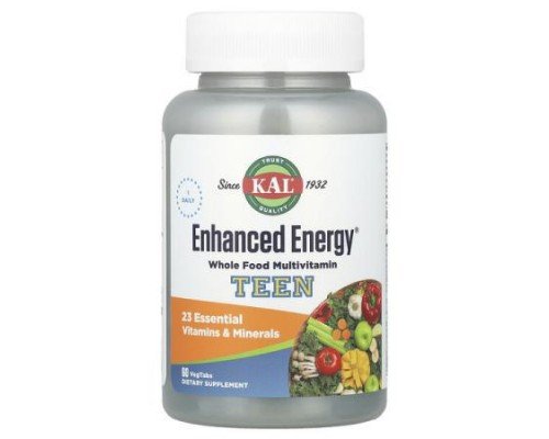 KAL, Enhanced Energy®, Teen, Multivitamin, 60 VegTabs