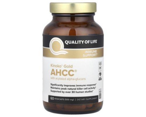 Quality of Life, Kinoko® Gold AHCC® with Acylated Alpha-Glucans, 60 Vegicaps