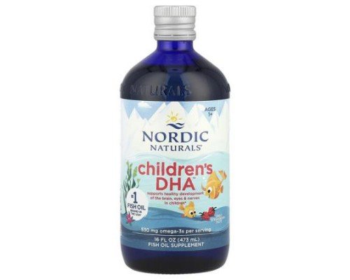 Nordic Naturals, Children's DHA™, Ages 1+, Great Strawberry, 530 mg, 16 fl oz (473 ml)