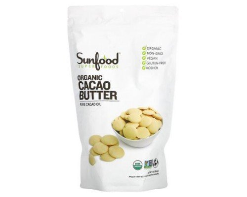 Sunfood, Organic Cacao Butter, 1 lb (454 g)