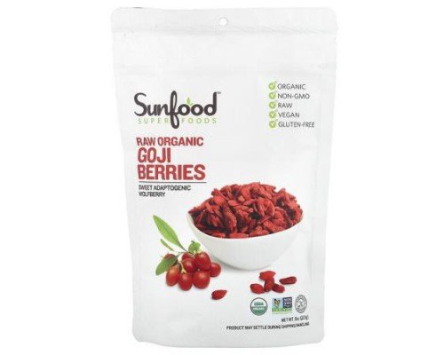 Sunfood, Raw Organic Goji Berries, 8 oz (227 g)