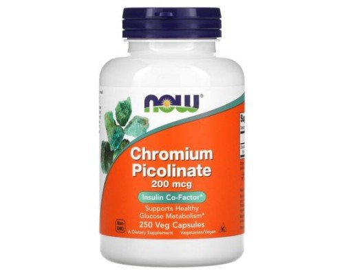 NOW Foods, Chromium Picolinate, 200 mcg, 250 Veg Capsules