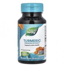 Nature's Way, Turmeric, Premium Extract, 500 mg, 60 Vegan Tablets