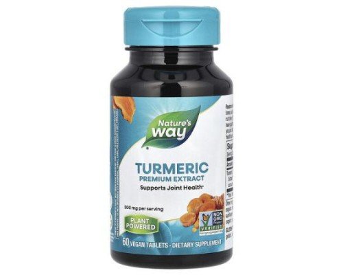 Nature's Way, Turmeric, Premium Extract, 500 mg, 60 Vegan Tablets