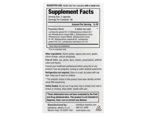 Kyolic, Kyo-Dophilus®, Multi 9 Probiotic, 180 Capsules