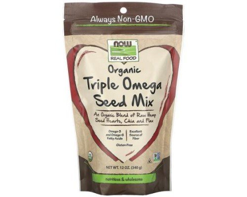 NOW Foods, Real Food, Organic Triple Omega Seed Mix, 12 oz (340 g)