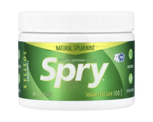 Xlear, Spry®, Sugar-Free Gum, Natural Spearmint, 100 Pieces