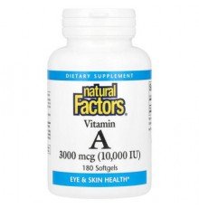 Natural Factors, Vitamin A, 3,000 mcg (10,000 IU), 180 Softgels