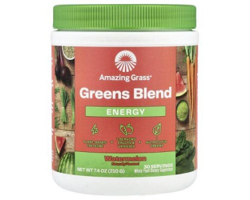 Amazing Grass, Greens Blend, Energy, Watermelon, 7.4 oz (210 g)