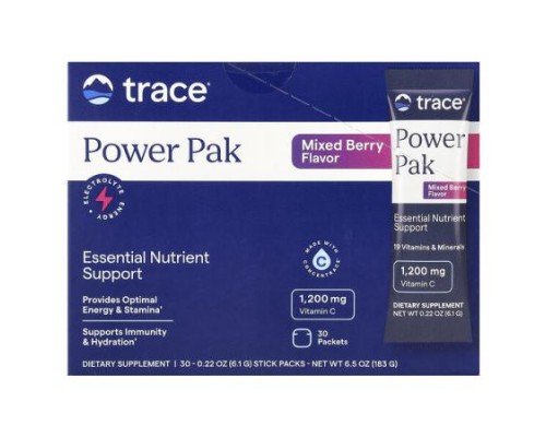 Trace, Power Pak, Mixed Berry, 30 Packets, 0.22 oz (6.1 g) Each