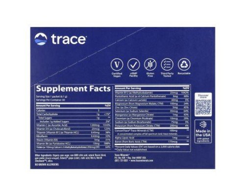 Trace, Power Pak, Mixed Berry, 30 Packets, 0.22 oz (6.1 g) Each