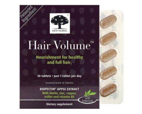 New Nordic, Hair Volume with Botanicals, 30 Tablets