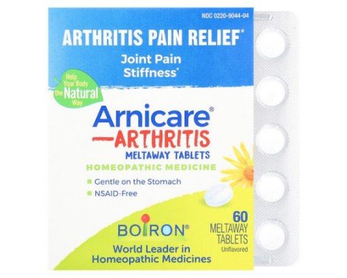 Boiron, Arnicare, Arthritis, Meltaway Tablets, Unflavored, 60 Meltaway Tablets