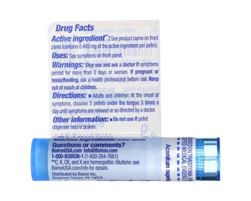 Boiron, Aconitum Napellus, 6C, Fever Relief, Approx 80 Pellets