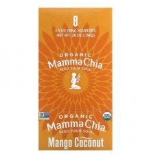 Mamma Chia, Organic Chia Squeeze, Vitality Snack, Mango Coconut, 8 Squeezes, 3.5 oz (99 g) Each