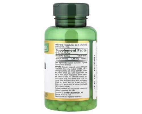 Nature's Bounty, Biotin, 5,000 mcg, 150 Rapid Release Softgels