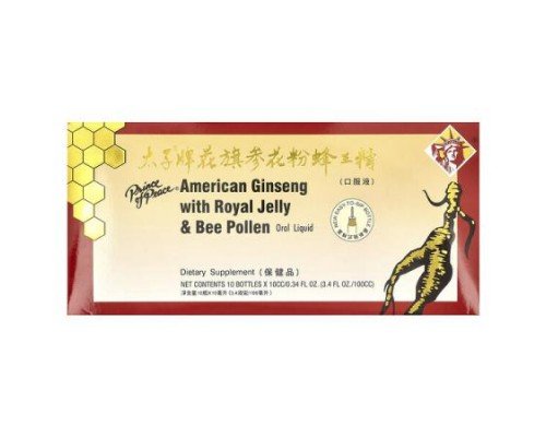 Prince of Peace, American Ginseng with Royal Jelly & Bee Pollen, 10 Bottles, 0.34 oz (10 cc) Each