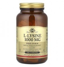 Solgar, L-Lysine, Free Form, 1,000 mg, 100 Tablets