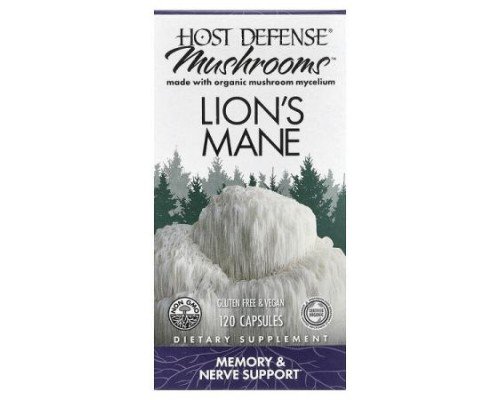 Host Defense, Mushrooms, Lion's Mane, 120 Capsules (0.5 g per Capsule)