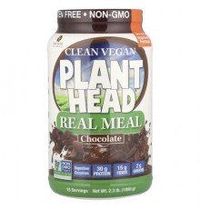 Genceutic Naturals, Clean Vegan Plant Head®, Real Meal, Chocolate, 2.3 lb (1,050 g)
