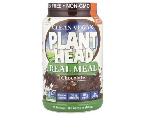 Genceutic Naturals, Clean Vegan Plant Head®, Real Meal, Chocolate, 2.3 lb (1,050 g)