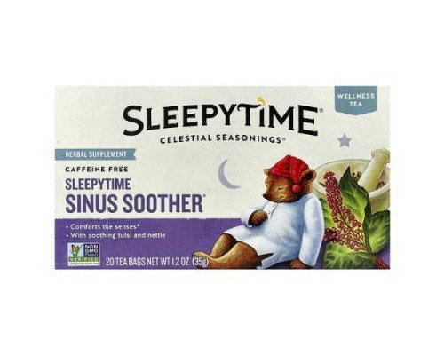 Celestial Seasonings, Wellness Tea, Sleepytime Sinus Soother®, Caffeine Free, 20 Tea Bags, 1.2 oz (35 g)